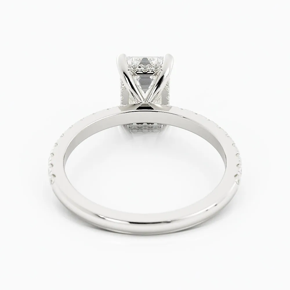 2.2 Carat Emerald Cut Diamond Engagement Ring 14k White Gold
