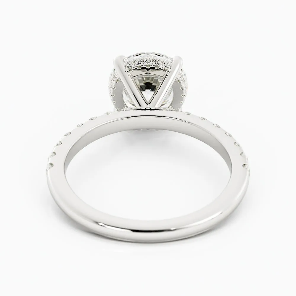 2.6 Carat Round Cut Diamond Engagement Ring 14k White Gold