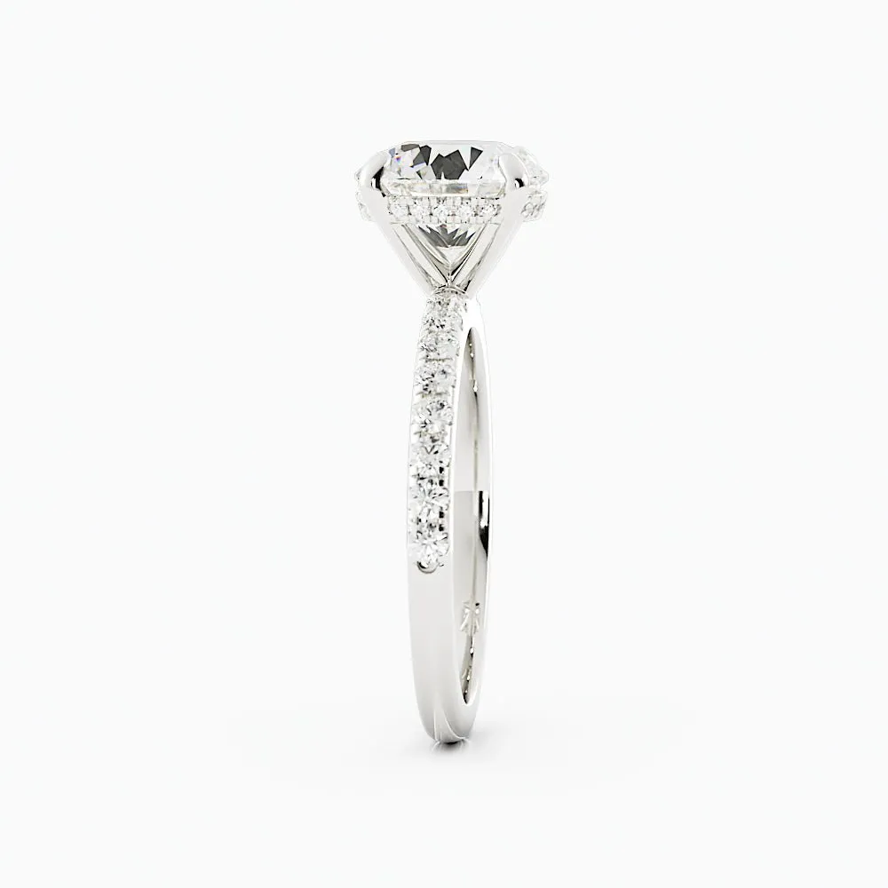 2.6 Carat Round Cut Diamond Engagement Ring 14k White Gold