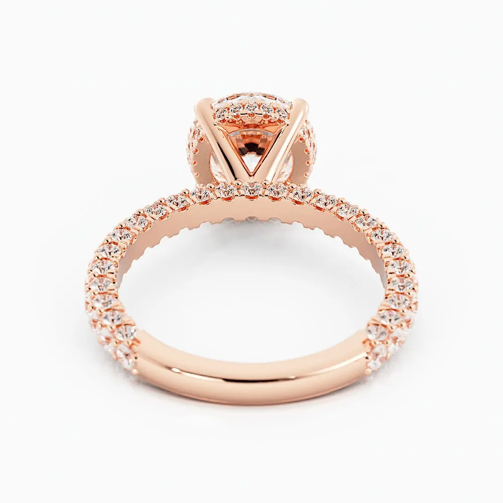3.2 Carat Round Cut Diamond Engagement Ring 14k Rose Gold