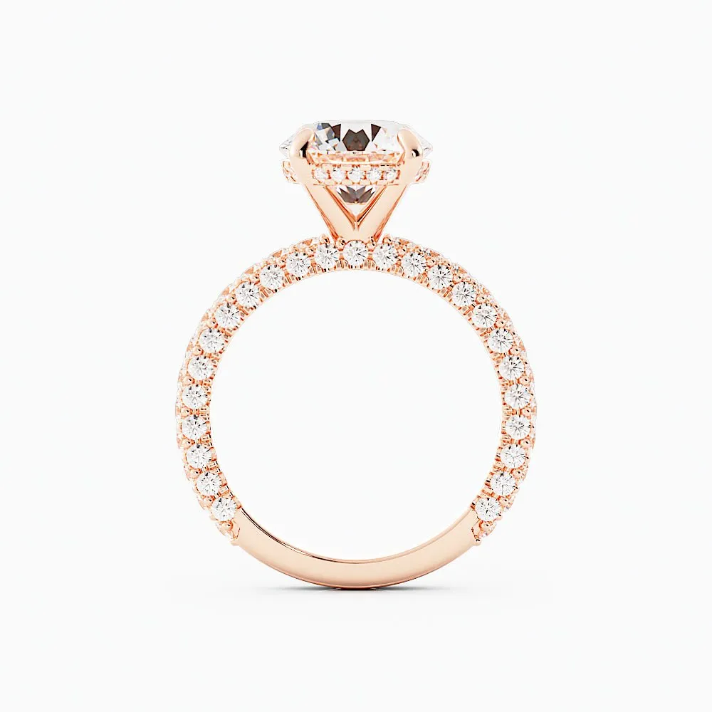 3.2 Carat Round Cut Diamond Engagement Ring 14k Rose Gold