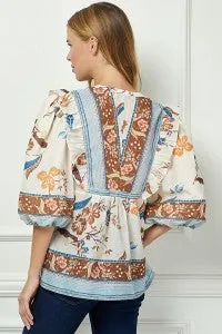 Alyssa 3/4 Sleeve Floral Top