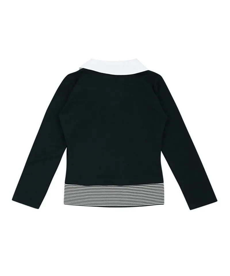 AVEN Women's Preppy Collar T-Shirt - Navy