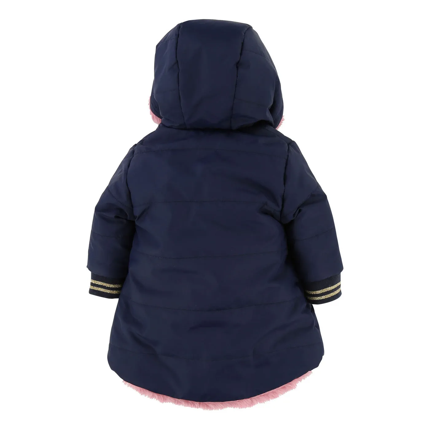 Baby Girls Hooded Reversible Puffer Coat