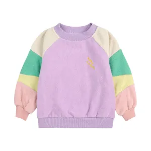 Baby Lila Color Block Terry Cloth Sweatshirt