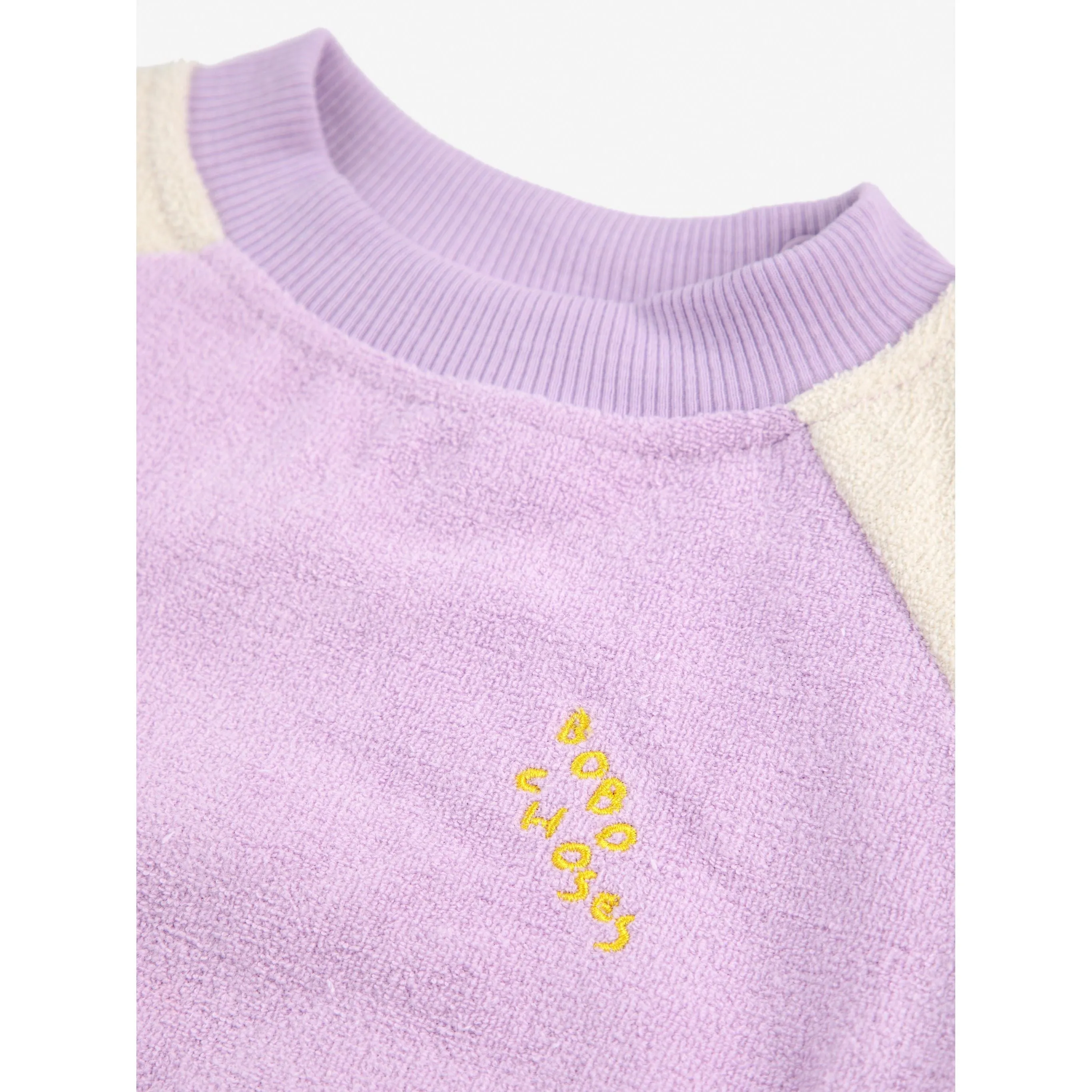 Baby Lila Color Block Terry Cloth Sweatshirt