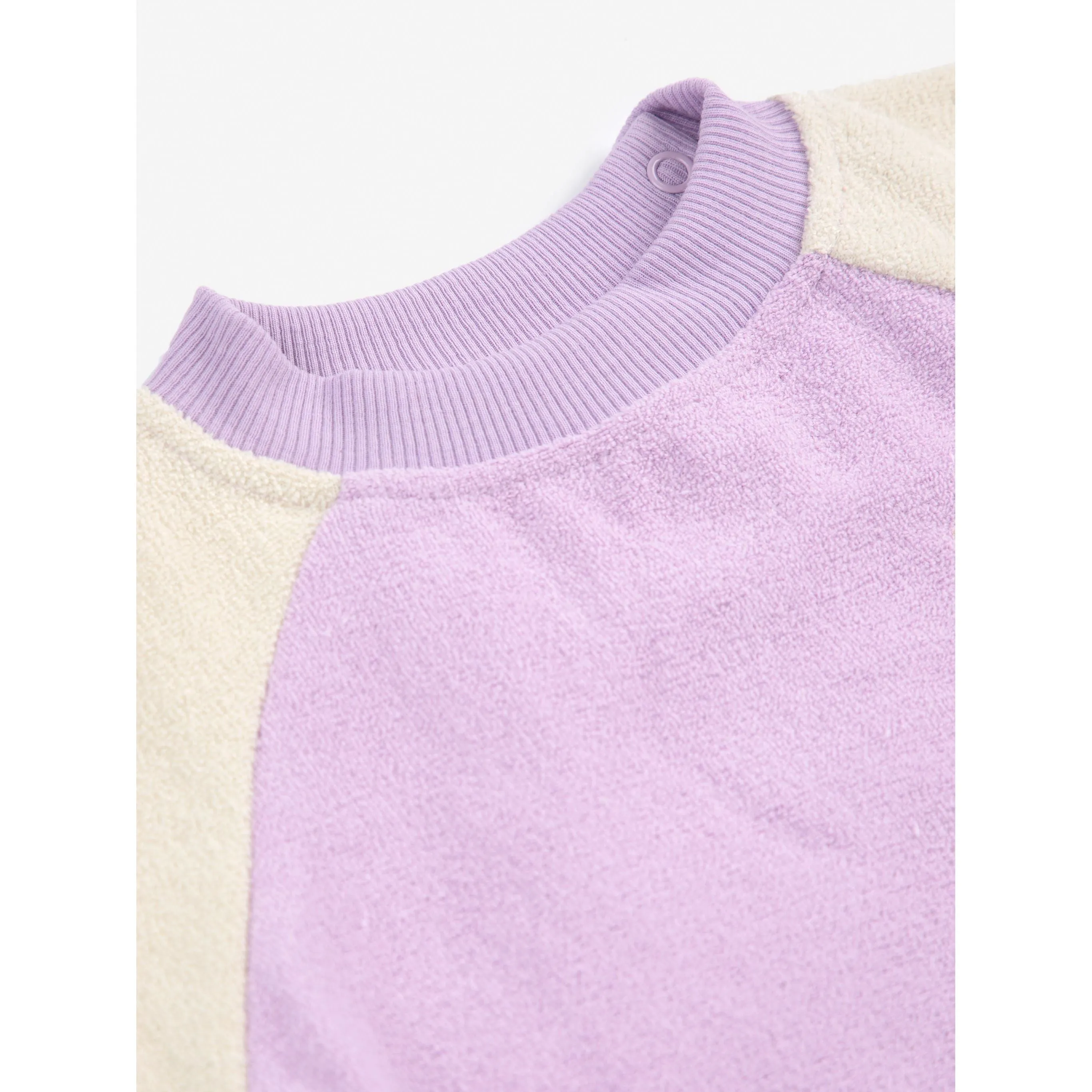 Baby Lila Color Block Terry Cloth Sweatshirt