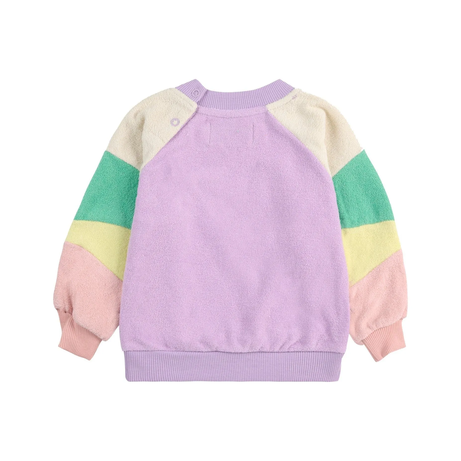 Baby Lila Color Block Terry Cloth Sweatshirt
