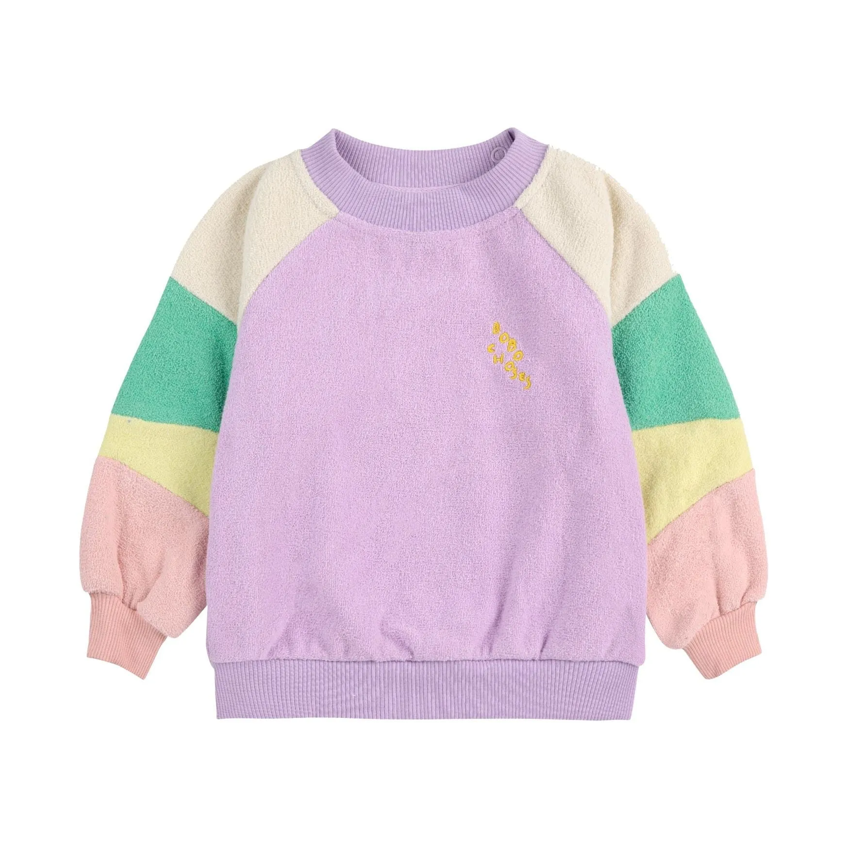 Baby Lila Color Block Terry Cloth Sweatshirt