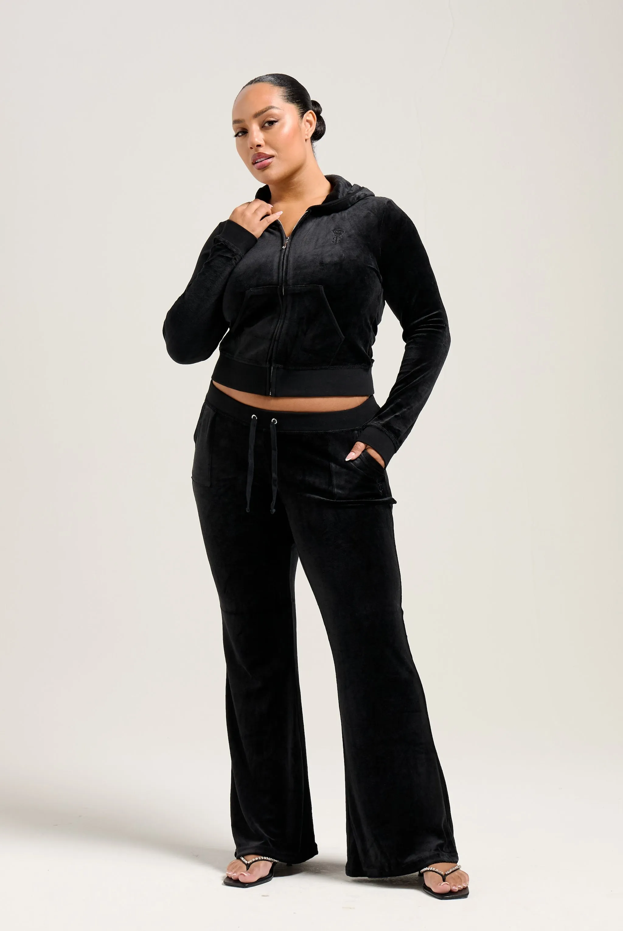 BLACK BAMBOO VELOUR HERITAGE HOODIE