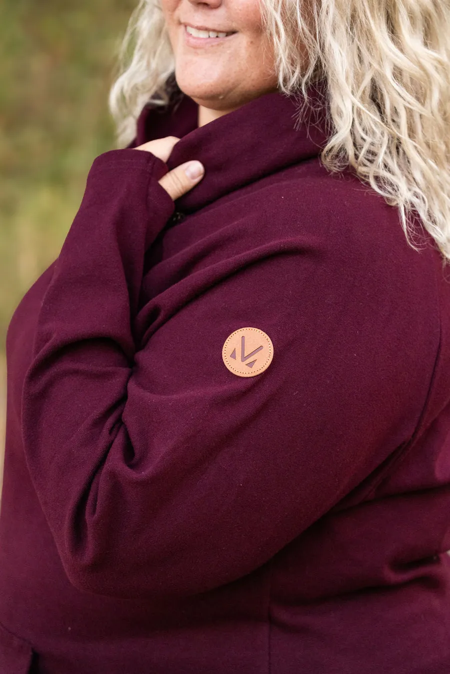 Burgundy Asymmetrical Cowl Sweater *