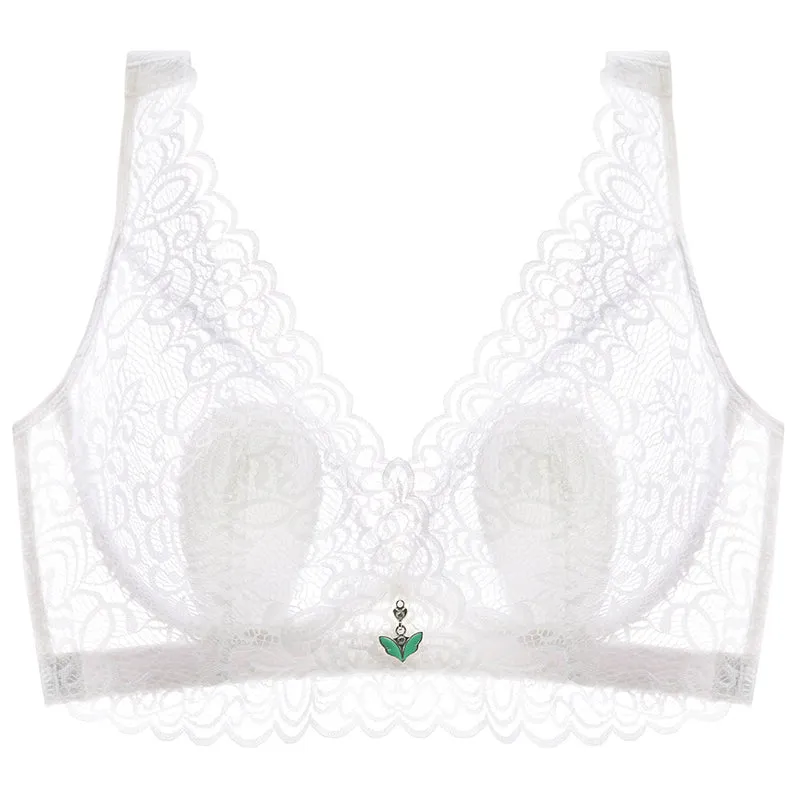 Cameo--Plus Size Lace Breathable Lightly Lined Push Up Wide Shoulder Bras