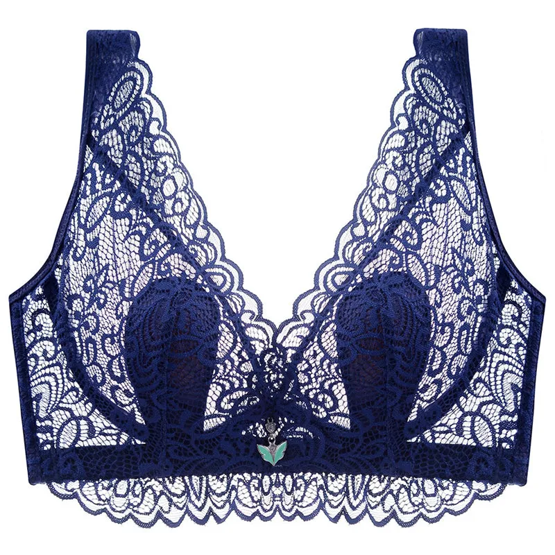 Cameo--Plus Size Lace Breathable Lightly Lined Push Up Wide Shoulder Bras