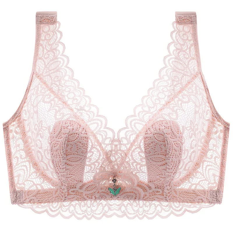 Cameo--Plus Size Lace Breathable Lightly Lined Push Up Wide Shoulder Bras
