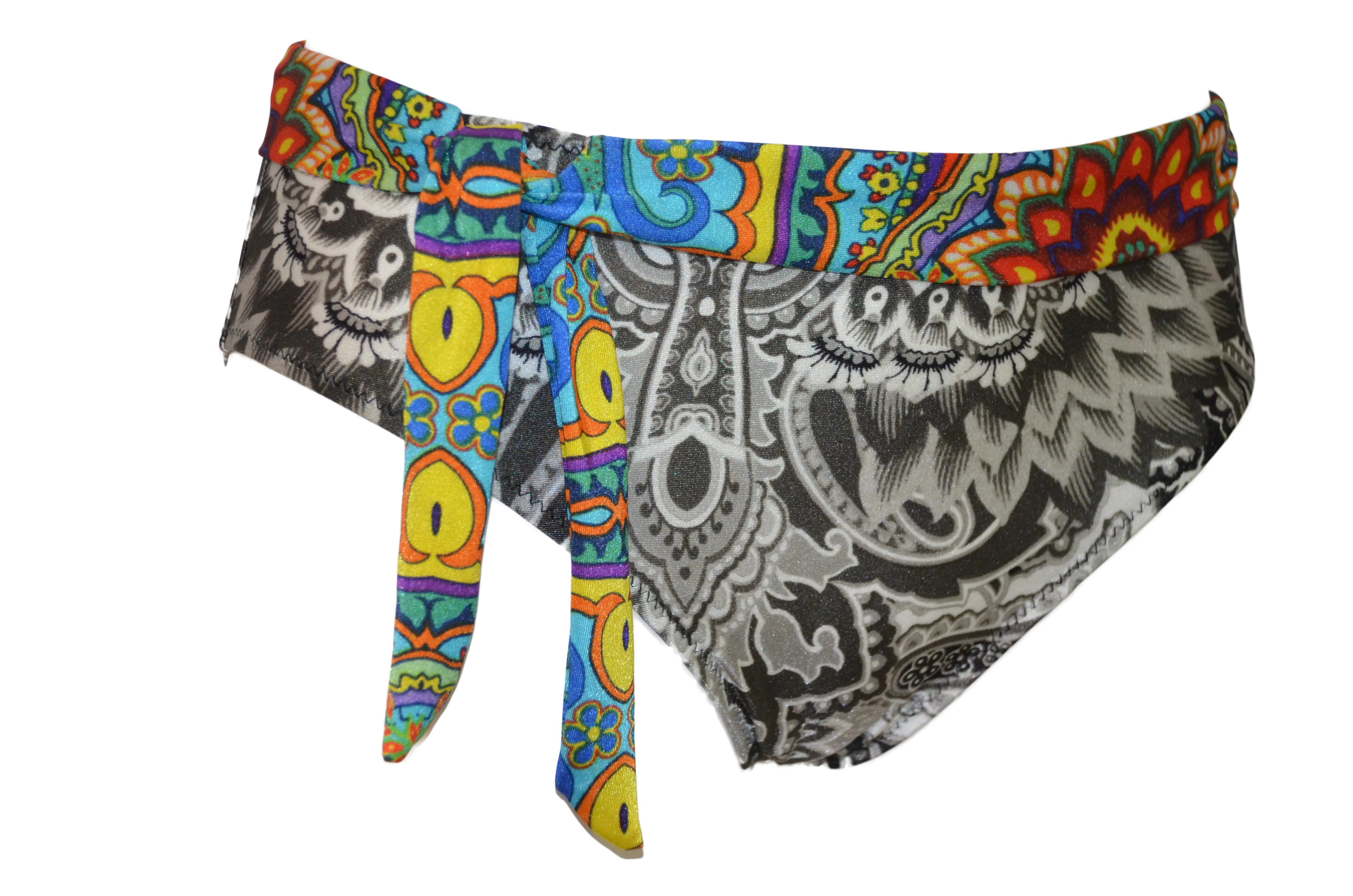 Carnaval print high waisted Bikini Bottom