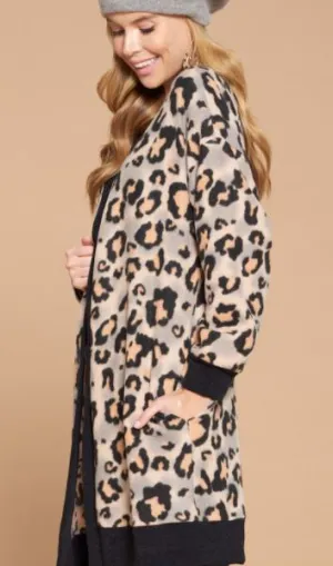 CHLOE LEOPARD PLUS SIZE CARDIGAN