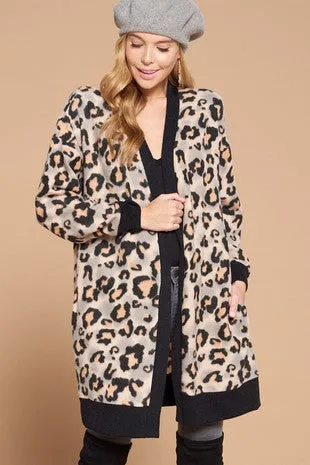 CHLOE LEOPARD PLUS SIZE CARDIGAN