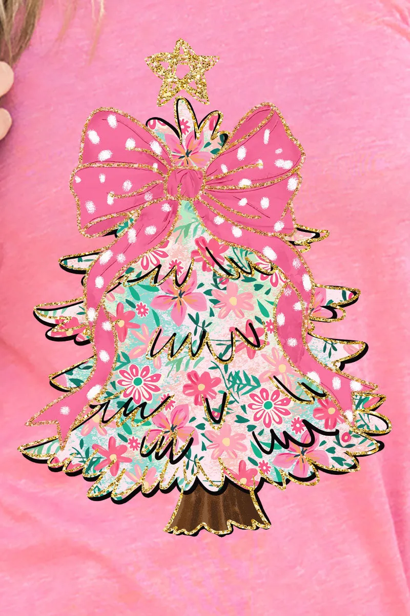 Christmas Tree Preppy Blossom Adult Soft-Tek Blend Long Sleeve Tee