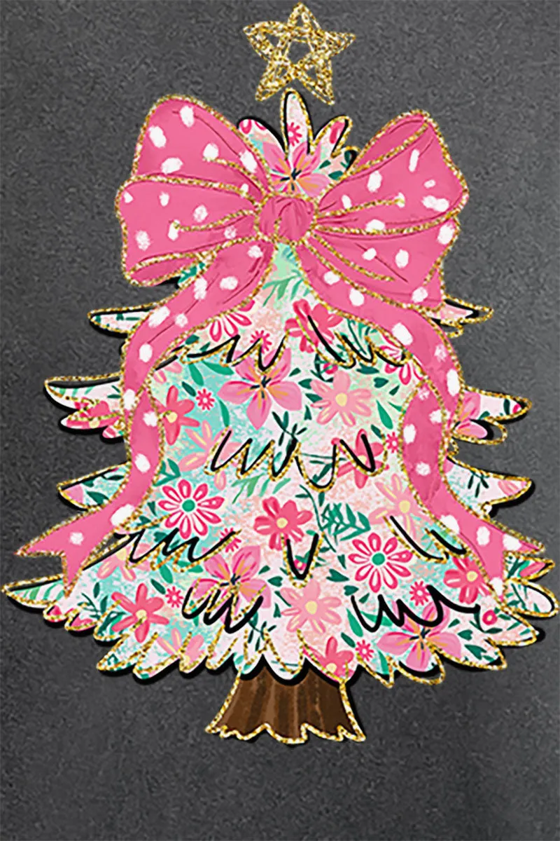 Christmas Tree Preppy Blossom Comfort Colors Adult Ring-Spun Cotton Tee