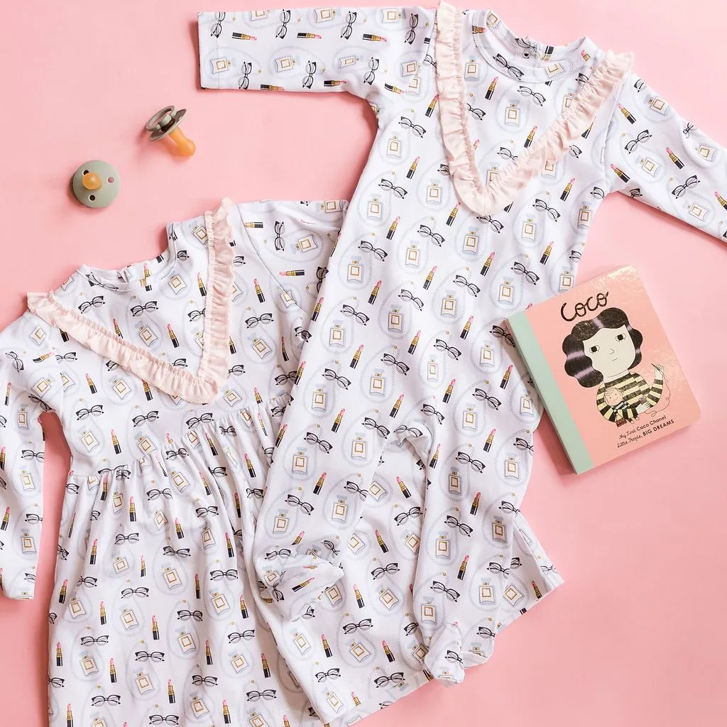 Coco Print Dress with Ruffle