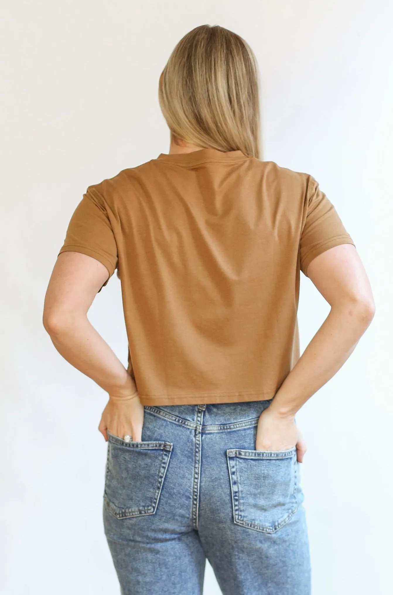 Cropped Embroidered Nursing Friendly Tee