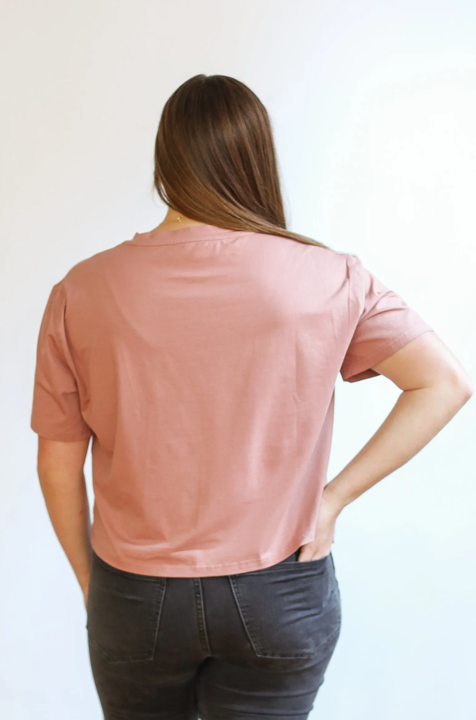 Cropped Embroidered Nursing Friendly Tee