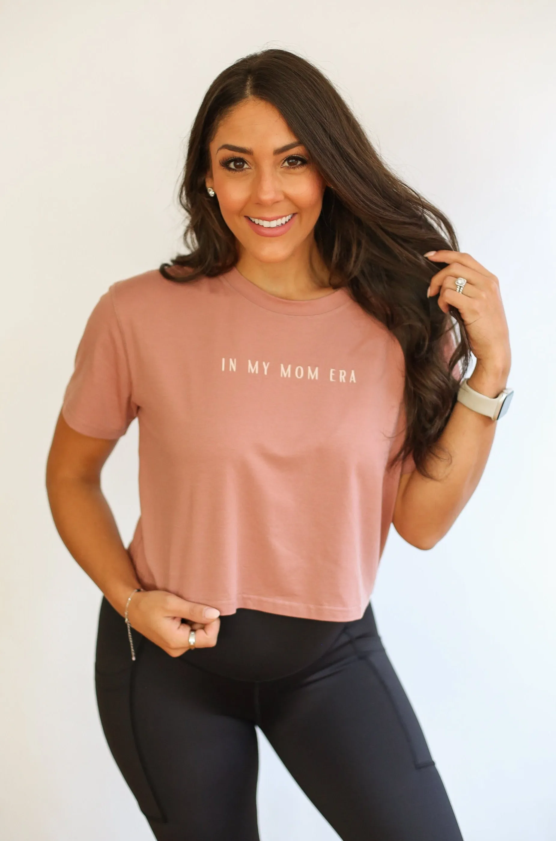 Cropped Embroidered Nursing Friendly Tee