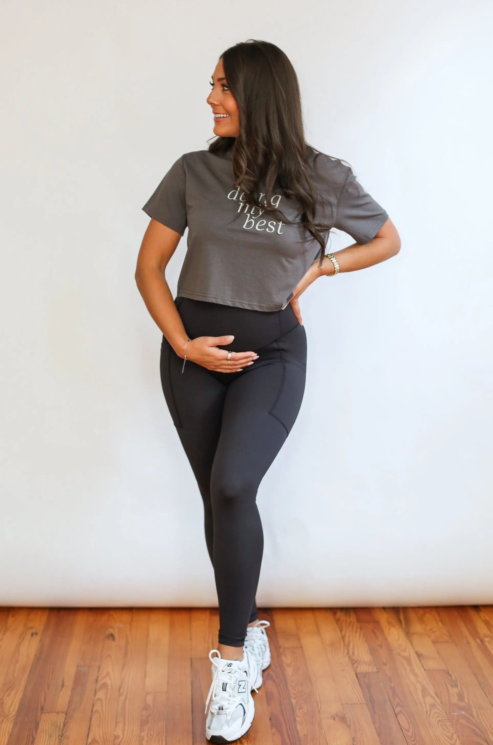 Cropped Embroidered Nursing Friendly Tee