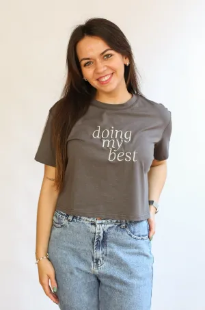 Cropped Embroidered Nursing Friendly Tee