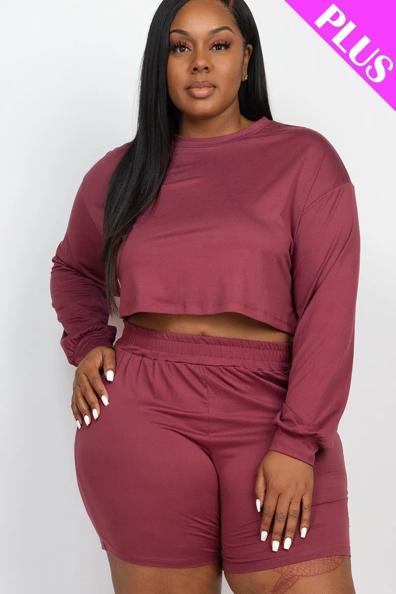 Curvy & Cozy Crop Top - Shorts Set