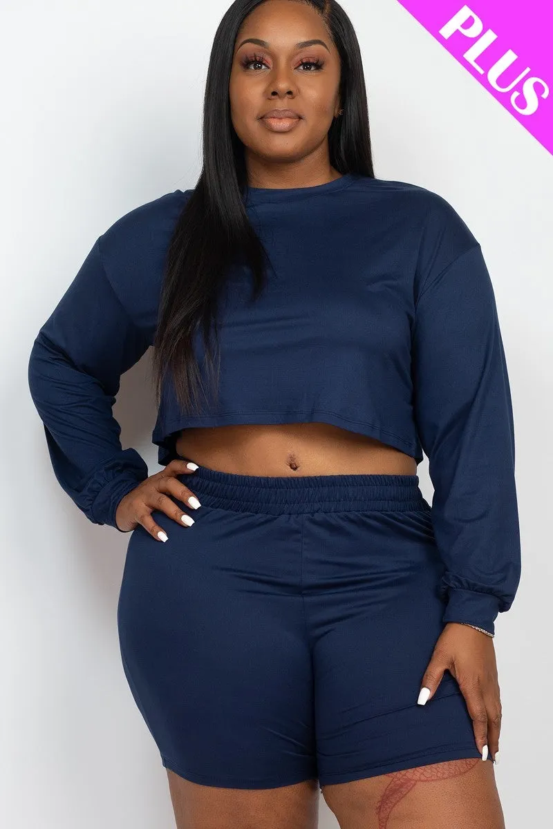 Curvy & Cozy Crop Top - Shorts Set