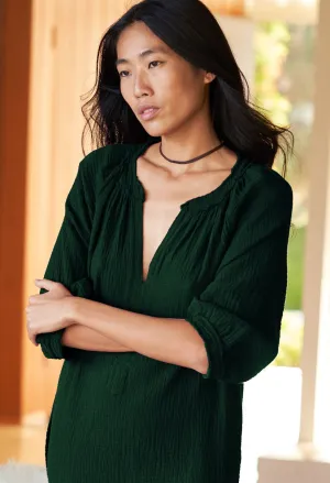 Forest Gauze Dress with Pockets