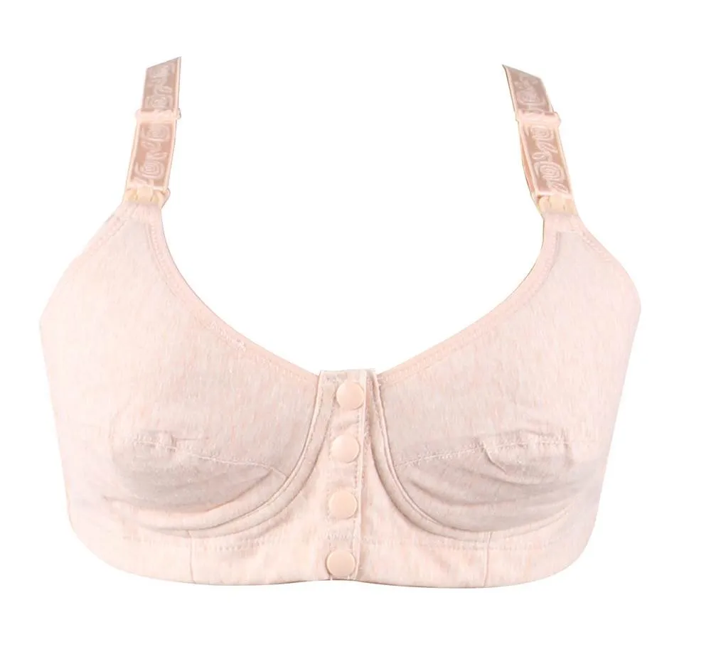 Front Opening Buckle Comfortable Breastfeeding Pink Nursing Bra