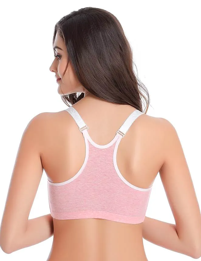 Front Opening Buckle Comfortable Breastfeeding Pink Nursing Bra