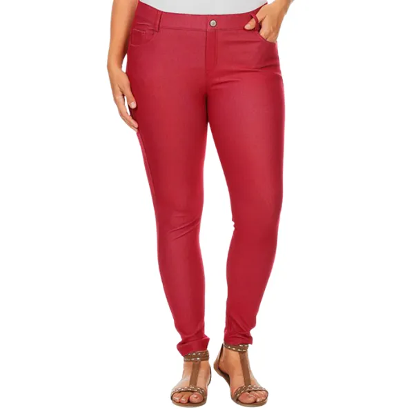 Full Length Jeggings - Burgundy - XL