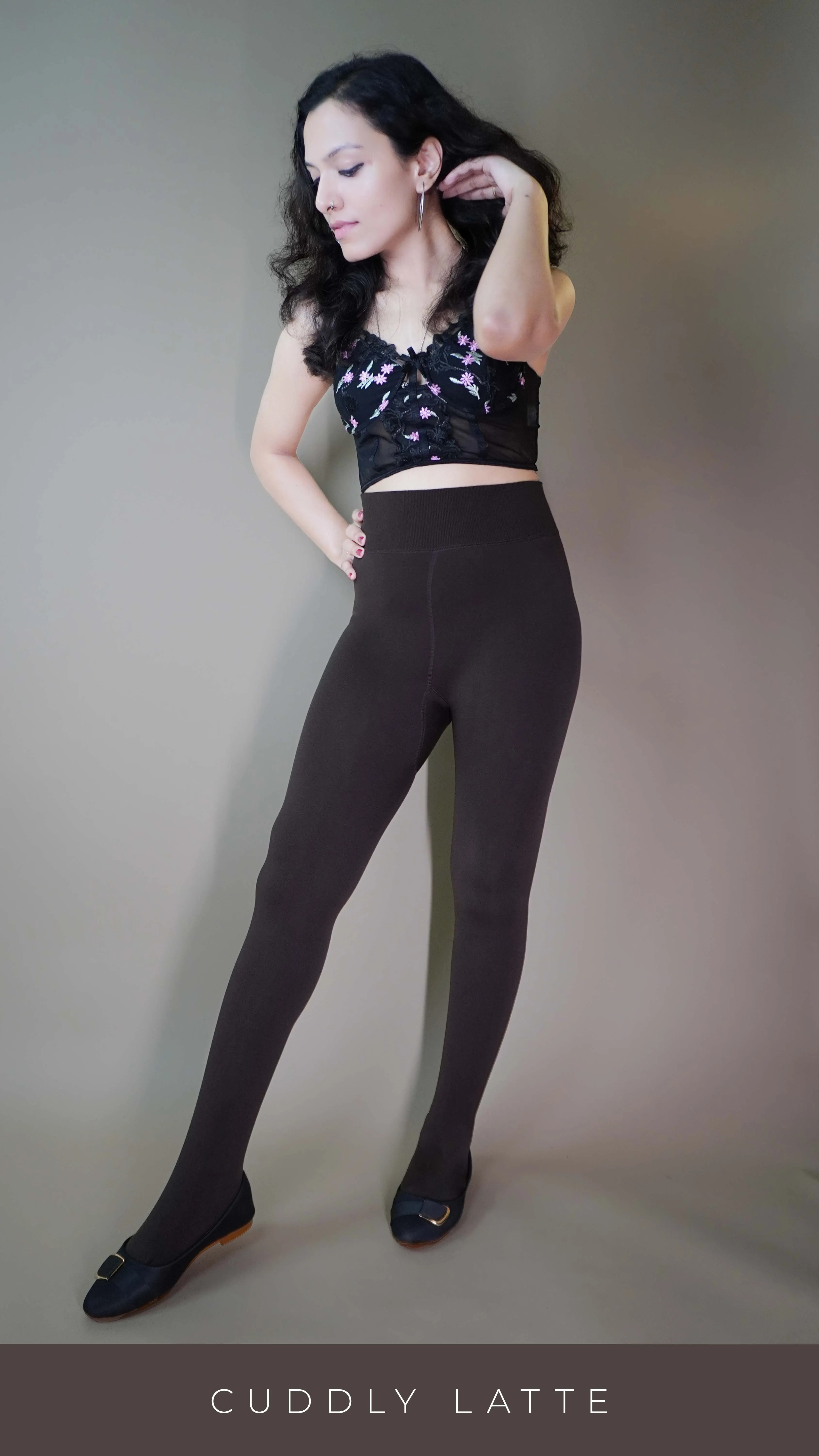 Furry Bliss Brown Warm Tights