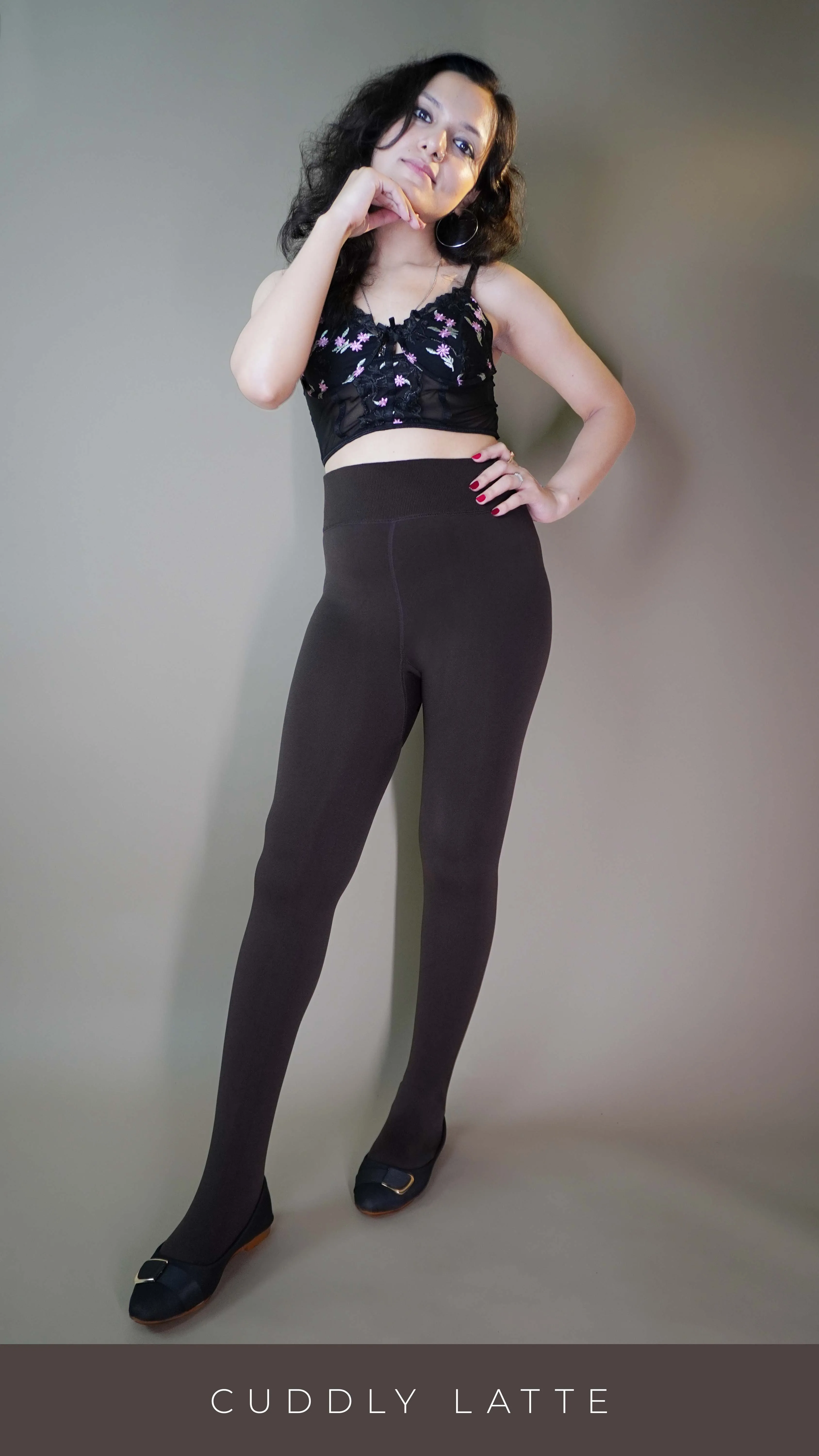 Furry Bliss Brown Warm Tights