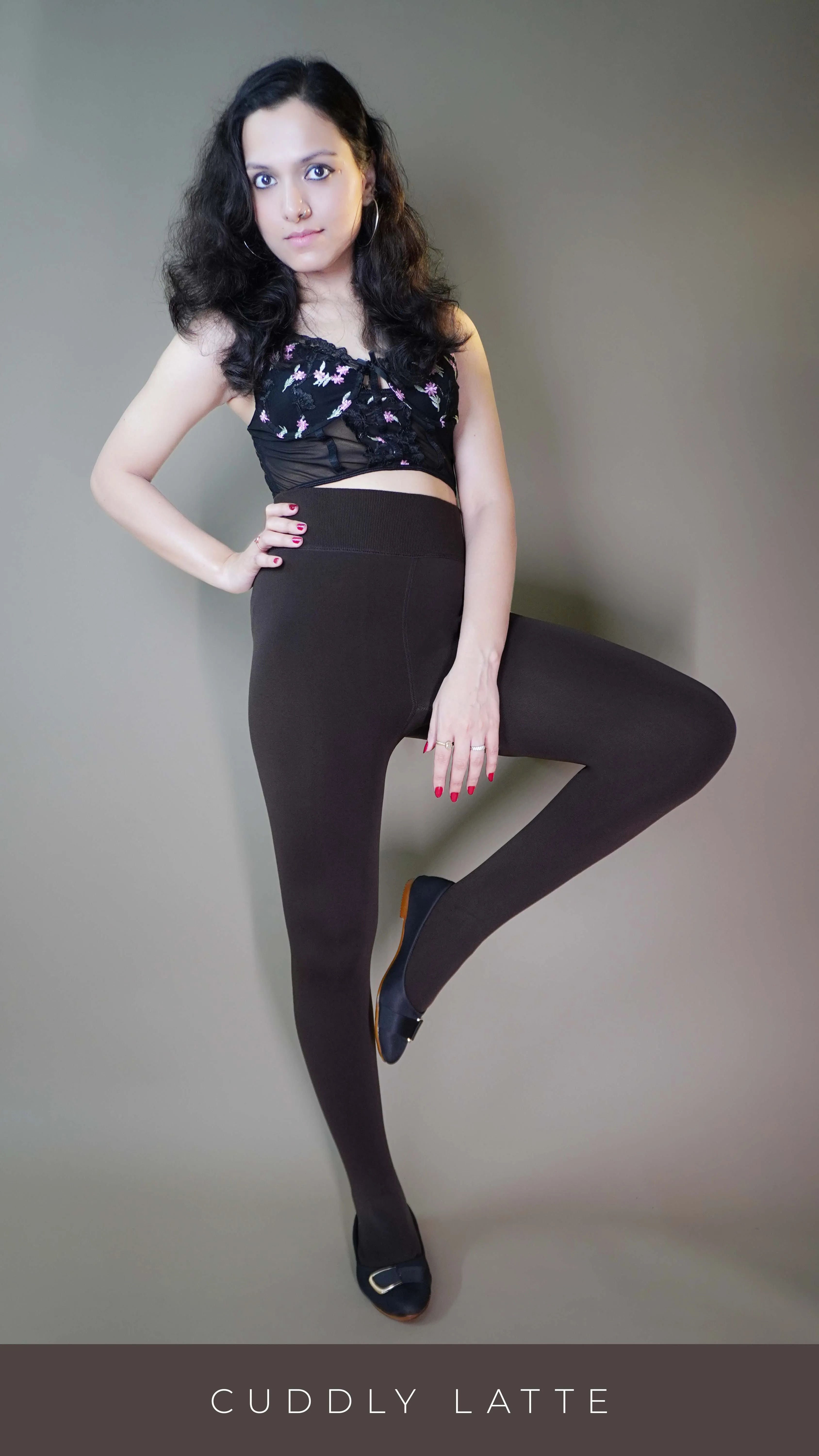 Furry Bliss Brown Warm Tights
