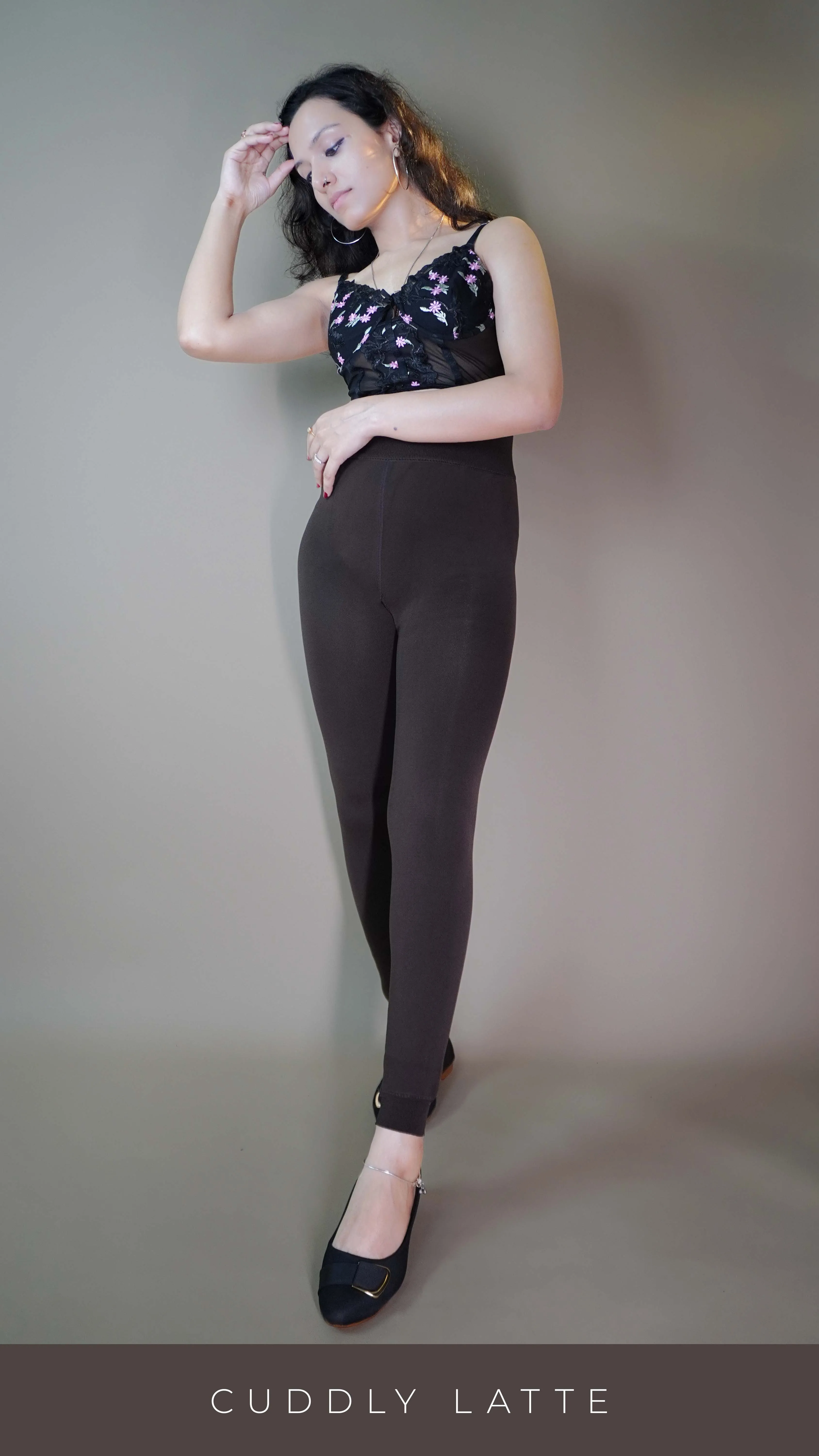 Furry Bliss Brown Warm Tights