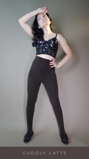 Furry Bliss Brown Warm Tights