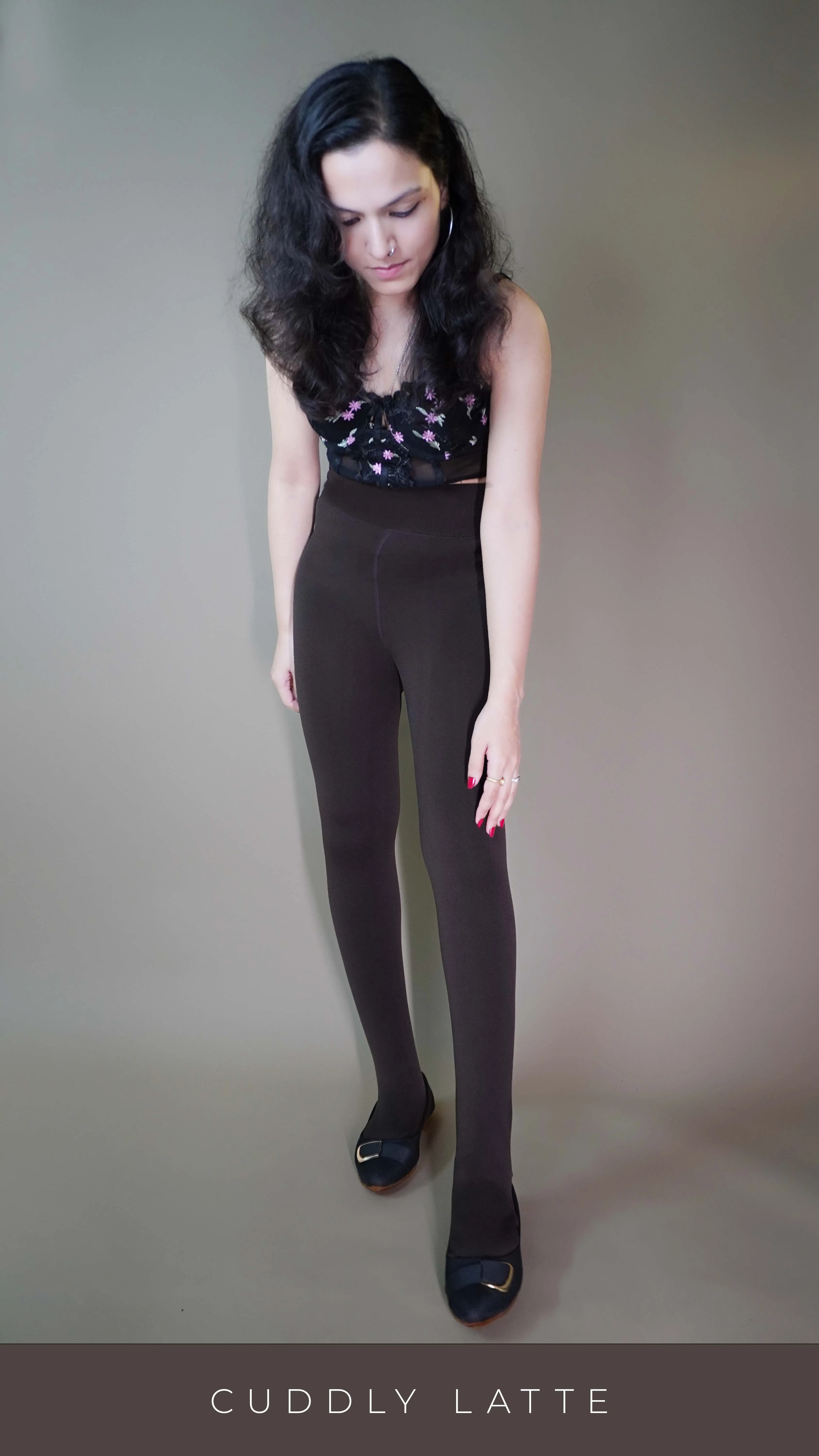 Furry Bliss Brown Warm Tights