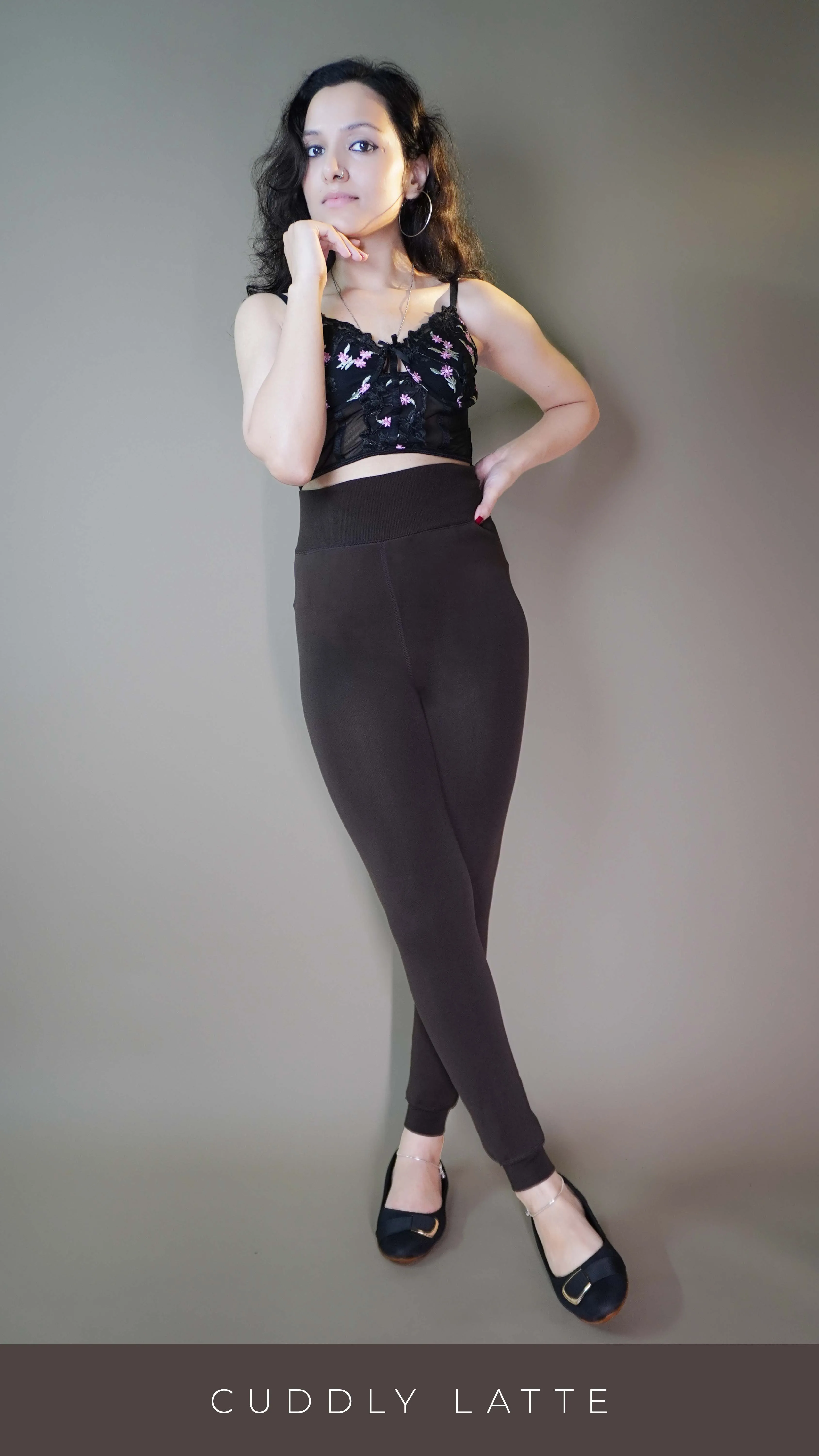 Furry Bliss Brown Warm Tights