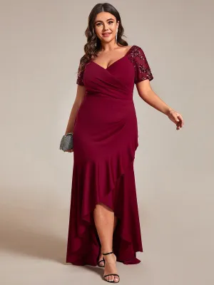 Gemmy plus size appliques evening dress with ruffle s18-20 Express NZ wide