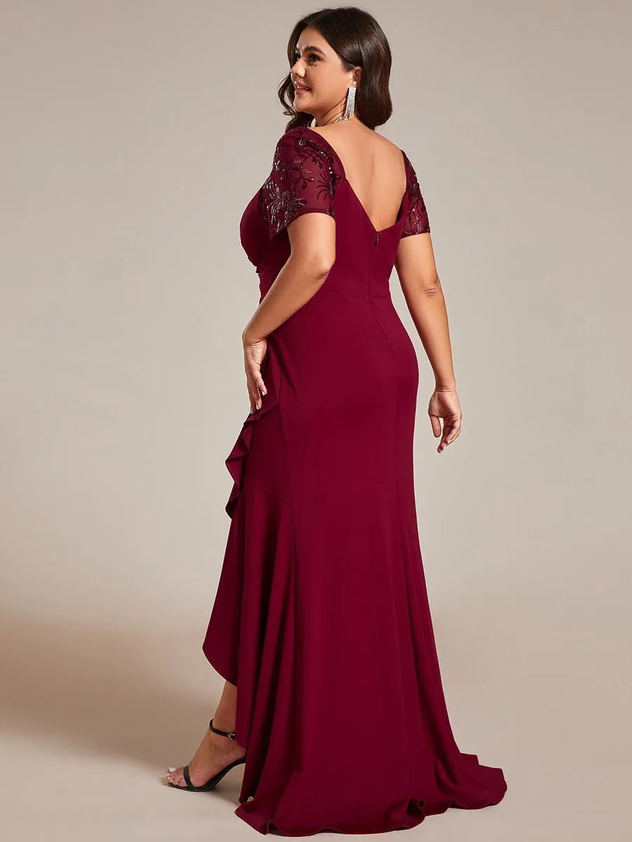 Gemmy plus size appliques evening dress with ruffle s18-20 Express NZ wide