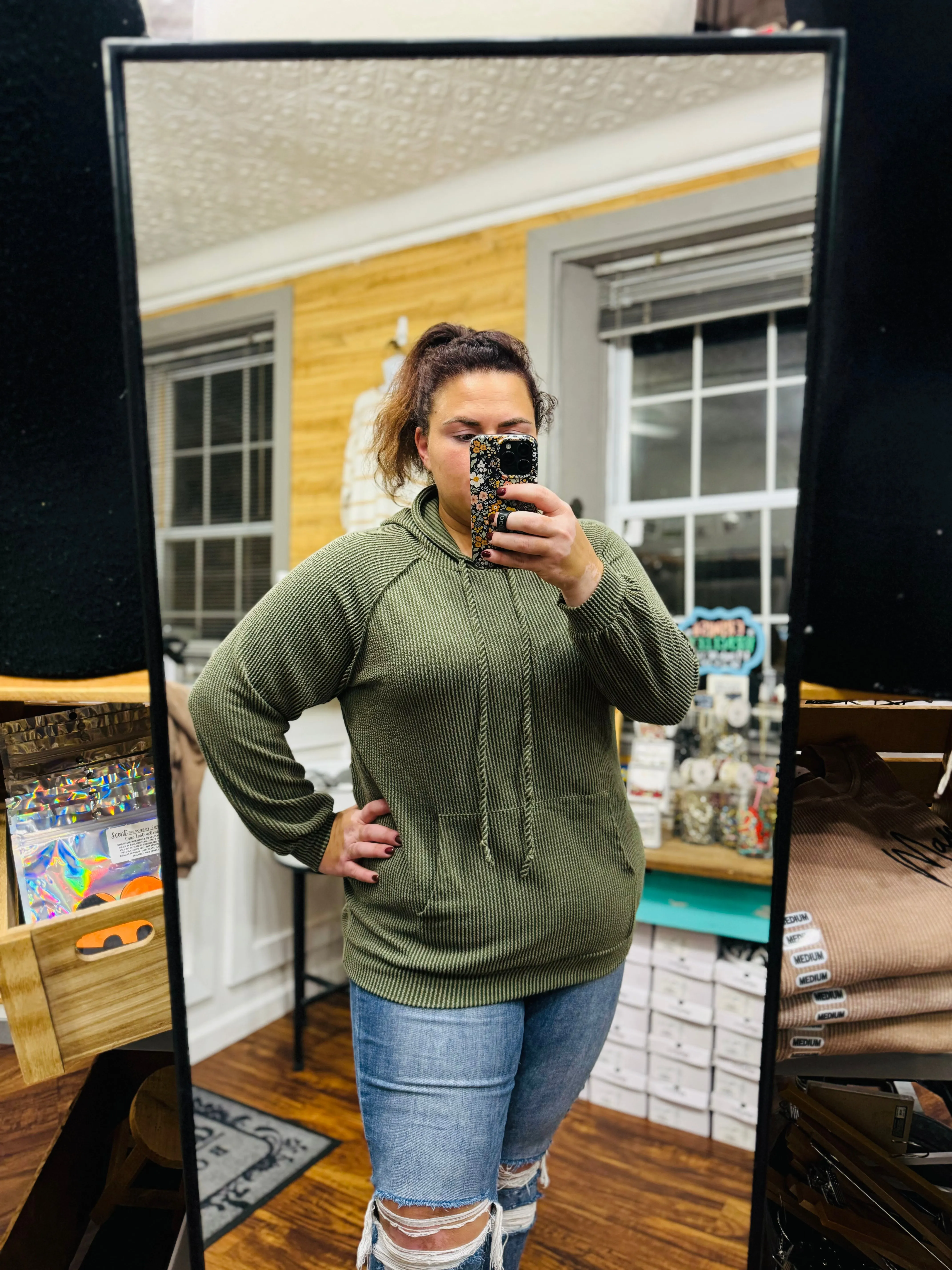 Give It Your All Ribbed Hoodie