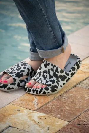 Gray Leopard Insanely  Comfortable Slides