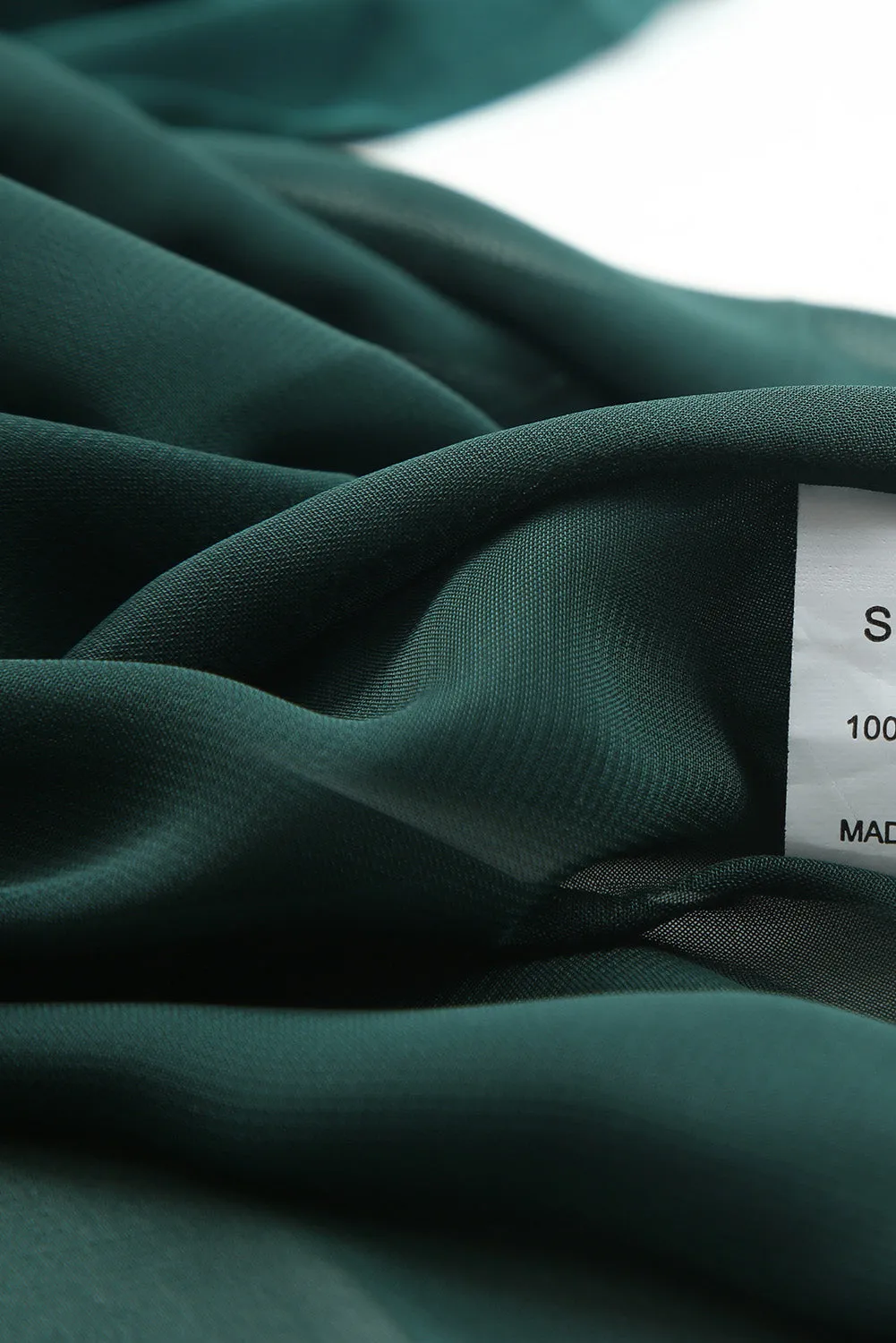 Green Plus Size Puff Sleeve Smocked Tiered Dress