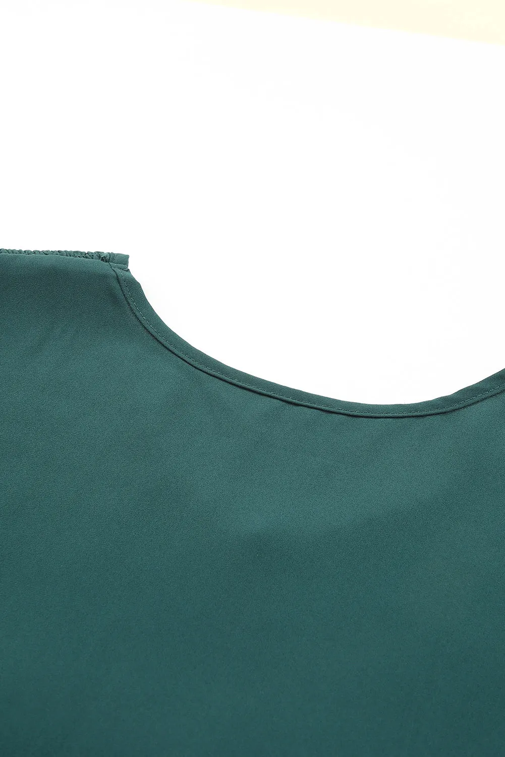 Green Plus Size Puff Sleeve Smocked Tiered Dress