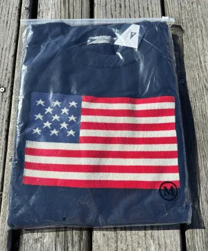 Harlee American Flag Sweater Navy