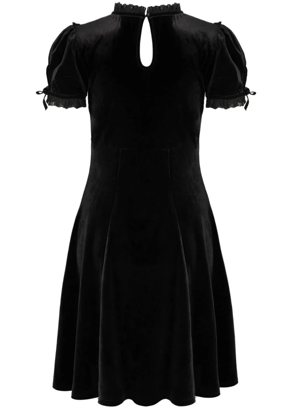 Hell Bunny Mourning Velvet 60's A-Line Dress Black